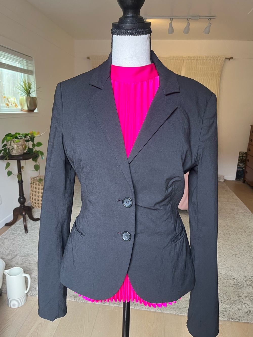Express Design Studio Slim Tailored Y2k Blazer Black women Size 8 Suit Jacket